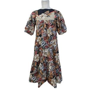 Vtg 60's-70's Liberty House Floral Print Hawaii Tropical Dress Short Sleeve Sz 6